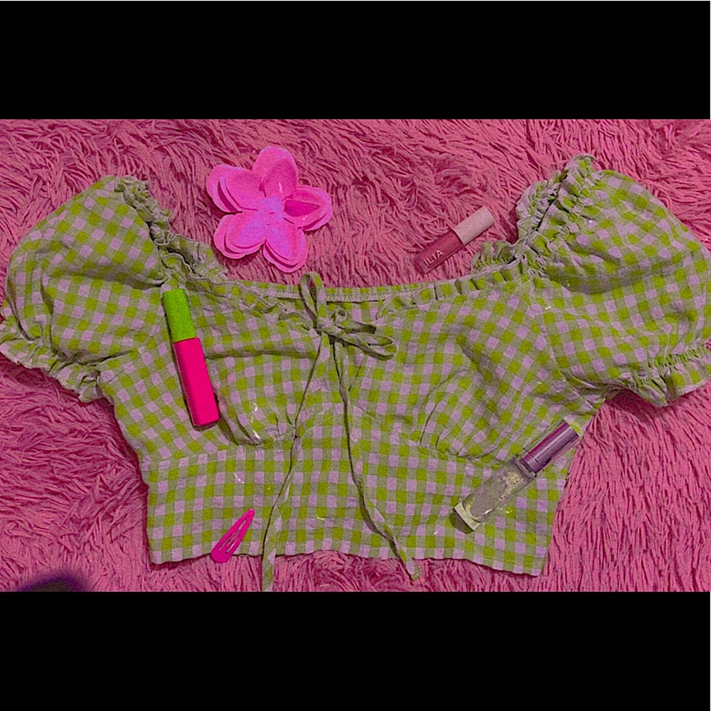 Picnic top aesthetic cute flowly cropped top